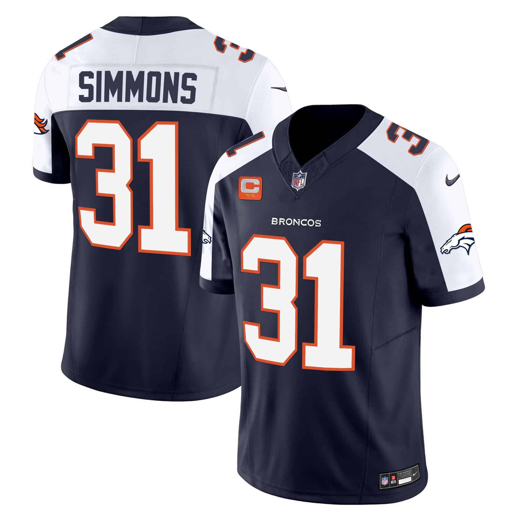 Men Denver Broncos #31 Simmons Blue 2024 Nike Vapor Limited NFL Jersey style 1->indianapolis colts->NFL Jersey